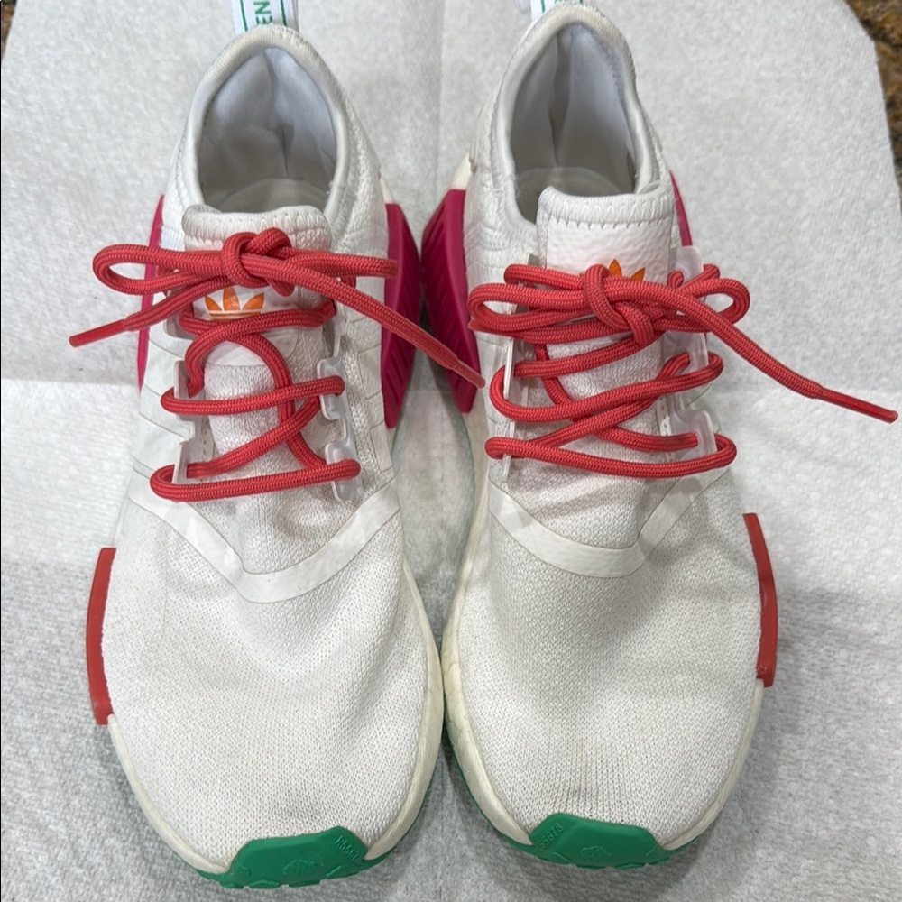 Adidas Kids White and Pink Sneakers